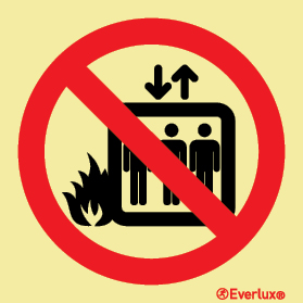 Proibido utilizar o elevador em caso de incêndio