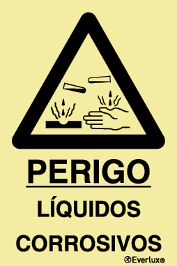 Perigo líquidos corrosivos