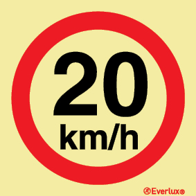 Velocidade máxima de 20km/h