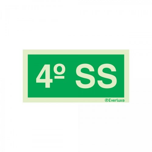 PLACA 4º SUBSOLO FOTOLUMINESCENTE