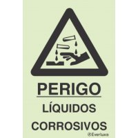 PERIGO LÍQUIDOS CORROSIVOS