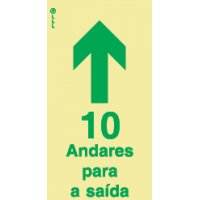 10 ANDARES PARA A SAÍDA - POLICARBONATO ADESIVO