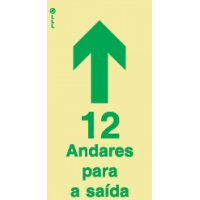 12 ANDARES PARA A SAÍDA - POLICARBONATO ADESIVO