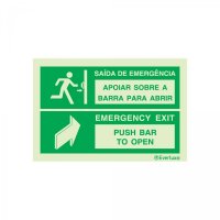 PLACA INSTRUÇÃO PARA UTILIZAÇÃO DE BARRA ANTI-PÂNICO FOTOLUMINESCENTE