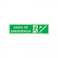 PLACA ESCADA SOBE À DIREITA PARA SAÍDA DE EMERGÊNCIA FOTOLUMINESCENTE