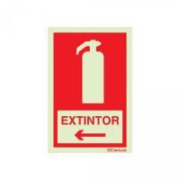 PLACA EXTINTOR À ESQUERDA FOTOLUMINESCENTE