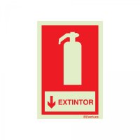 PLACA EXTINTOR ABAIXO FOTOLUMINESCENTE