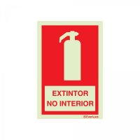 PLACA EXTINTOR NO INTERIOR FOTOLUMINESCENTE