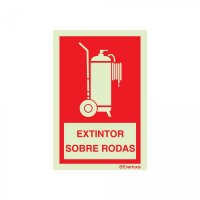 PLACA EXTINTOR SOBRE RODAS FOTOLUMINESCENTE