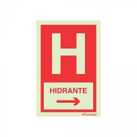 PLACA HIDRANTE À DIREITA FOTOLUMINESCENTE