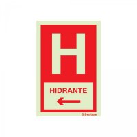 PLACA HIDRANTE À ESQUERDA FOTOLUMINESCENTE