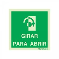 PLACA INSTRUÇÃO PARA ABERTURA DE PORTA FOTOLUMINESCENTE