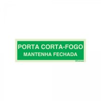 PLACA PORTA CORTA-FOGO MANTENHA FECHADA FOTOLUMINESCENTE