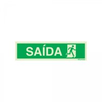 PLACA SAÍDA À DIREITA COM TEXTO FOTOLUMINESCENTE
