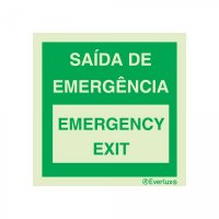 PLACA SAÍDA DE EMERGÊNCIA / EMERGENCY EXIT FOTOLUMINESCENTE